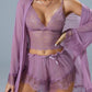 Sexy Lace Tulle Pajamas Three-piece Set