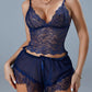 Sexy Lace Tulle Pajamas Three-piece Set