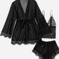 Sexy Lace Tulle Pajamas Three-piece Set