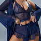 Sexy Lace Tulle Pajamas Three-piece Set