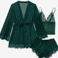 Sexy Lace Tulle Pajamas Three-piece Set