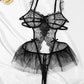 Sexy Lace Mesh Open Crotch Hollow Back One-piece Pajamas