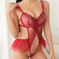 Sexy Lace Mesh Open Crotch Hollow Back One-piece Pajamas