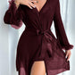 Sexy Lace Mesh See-through Nightgown Set