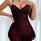 Sexy Lace Mesh See-through Nightgown Set