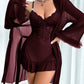 Sexy Lace Mesh See-through Nightgown Set