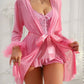 Sexy Lace Mesh See-through Nightgown Set