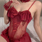 Sexy Bunny Girl Open Crotch See-through Lace Bodysuit Set