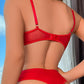 Sexy Hollow Backless Mesh Push-up Bra Bodysuit with Stockings Set