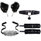 Sexy Bell Collar Tail Jewelry Maid Costume Headdress Neck Accessory Props Set