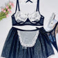 Lace Mesh Stitching See-through Sexy Maid Uniform Suit