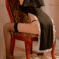 Halloween Sexy Nun Costume Role Play Hollow Slit Long Dress with Stockings Set