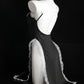 Halloween Sexy Nun Costume Role Play Hollow Slit Long Dress with Stockings Set