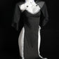 Halloween Sexy Nun Costume Role Play Hollow Slit Long Dress with Stockings Set
