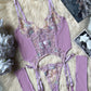 Sexy Mesh Flower Embroidered See-through Suit
