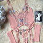Sexy Mesh Flower Embroidered See-through Suit