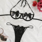Sexy Underwire Bowknot Hollow Bikini Bra and Panty Set