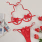 Sexy Underwire Bowknot Hollow Bikini Bra and Panty Set