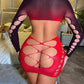 Sexy Fishnet Long-sleeved Backless Hollow Stretch Hip Dress