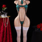 Sexy Cosplay Plaid Hollow Bodysuit Set
