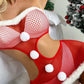 Christmas Hollow Stretch Mesh Sexy Tube Top Dress