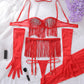 Sexy Lace See-through Tassel Hollow Underwear Set