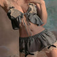 Sexy Lace Suspenders and Shorts Pajama Set