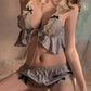 Sexy Lace Suspenders and Shorts Pajama Set