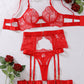 See-through Embroidered Lace Body-shaping Sexy Underwear Set