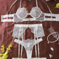 See-through Embroidered Lace Body-shaping Sexy Underwear Set