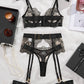 See-through Embroidered Lace Body-shaping Sexy Underwear Set
