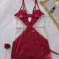 Sexy Slim-fitting Erotic Hollow Lace Splicing Nightdress