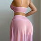 Sexy See-through Mesh High-slit Long Skirt Pajama Set