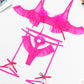Plush Ball Pleated Skirt See-through Mesh Sexy Underwear Set