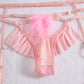 Plush Ball Pleated Skirt See-through Mesh Sexy Underwear Set