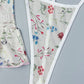 Floral Lace Stitching Stretch Mesh Sexy Pajamas and Stockings Set