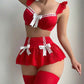 Sexy Lace Paneled Pajamas Set with Stockings