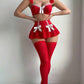 Sexy Lace Paneled Pajamas Set with Stockings