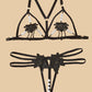 Women's Three-point Sexy Hollow Pearl Massage Underwear Set