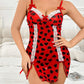 Christmas Lace Bow V-Neck Suspender Nightdress