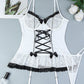 Sexy Lace Cross-strap Bowknot Colorblock Lingerie Set