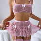 Sexy Lace Mesh See-through Lingerie Set
