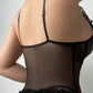 Sexy Hollow PU Patent Leather Mesh Splicing Pajamas and Fishnet Stockings Set