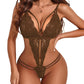 Women's Deep V Lace See-Through Sexy Bodysuit