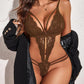 Women's Deep V Lace See-Through Sexy Bodysuit