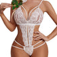 Women's Deep V Lace See-Through Sexy Bodysuit