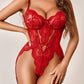 Sexy Floral Lace See-Through Hollow One-Piece Pajamas