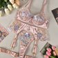 Sexy Lace Embroidery Mesh Patchwork Sexy Lingerie Set
