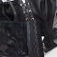 Sexy PU Leather Stitching Lace See-through Strappy Lingerie Set