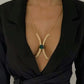 Fashion Sexy Diamond Studded Tassel Bra Necklace